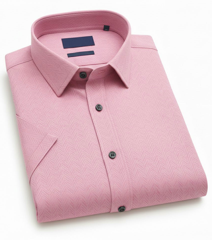 Men Pink Plain Textured Shirt - SHS-141