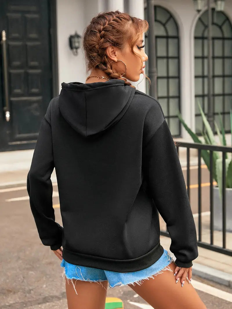 Women Black Winter Hoodie