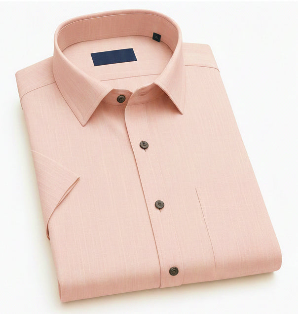 Men Peach Classy Plain Shirt - UHSS-125