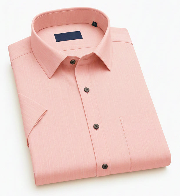 Men Dark Peach Classy Plain Shirt - UHSS-126