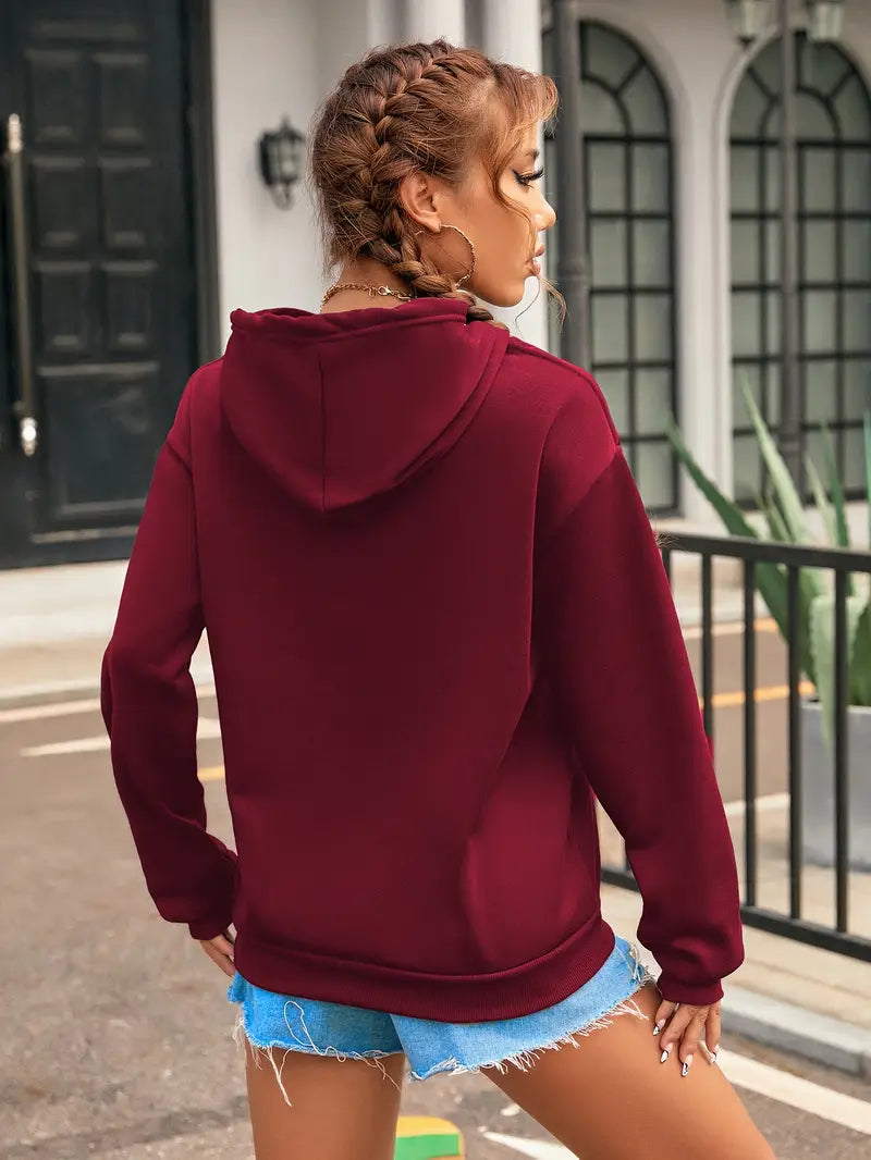 Women Maroon Winter Hoodie