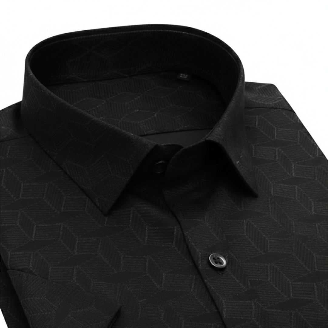 Men's Casual Half Sleeve Shirt- Black | SHS-153