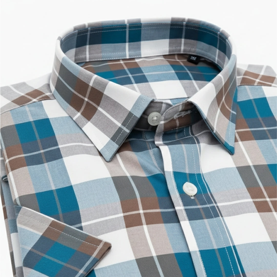 Classic Blue Check Shirt | Breathable & Durable Men’s Shirts for Everyday Wear | UHSS-16