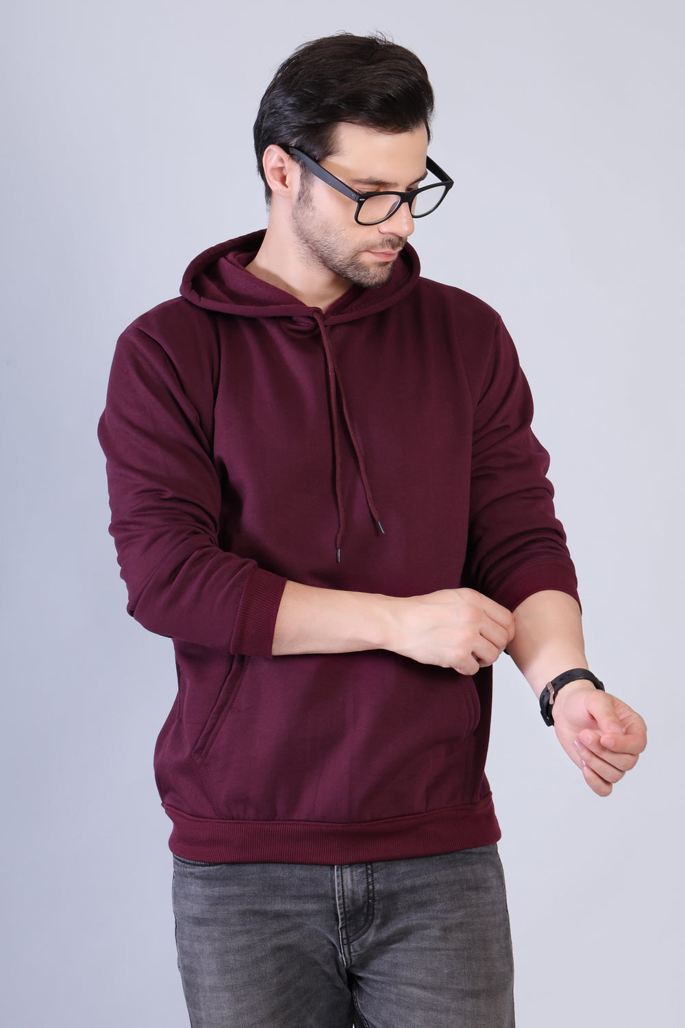 Men Maroon Hoodie for Winter | HD-413