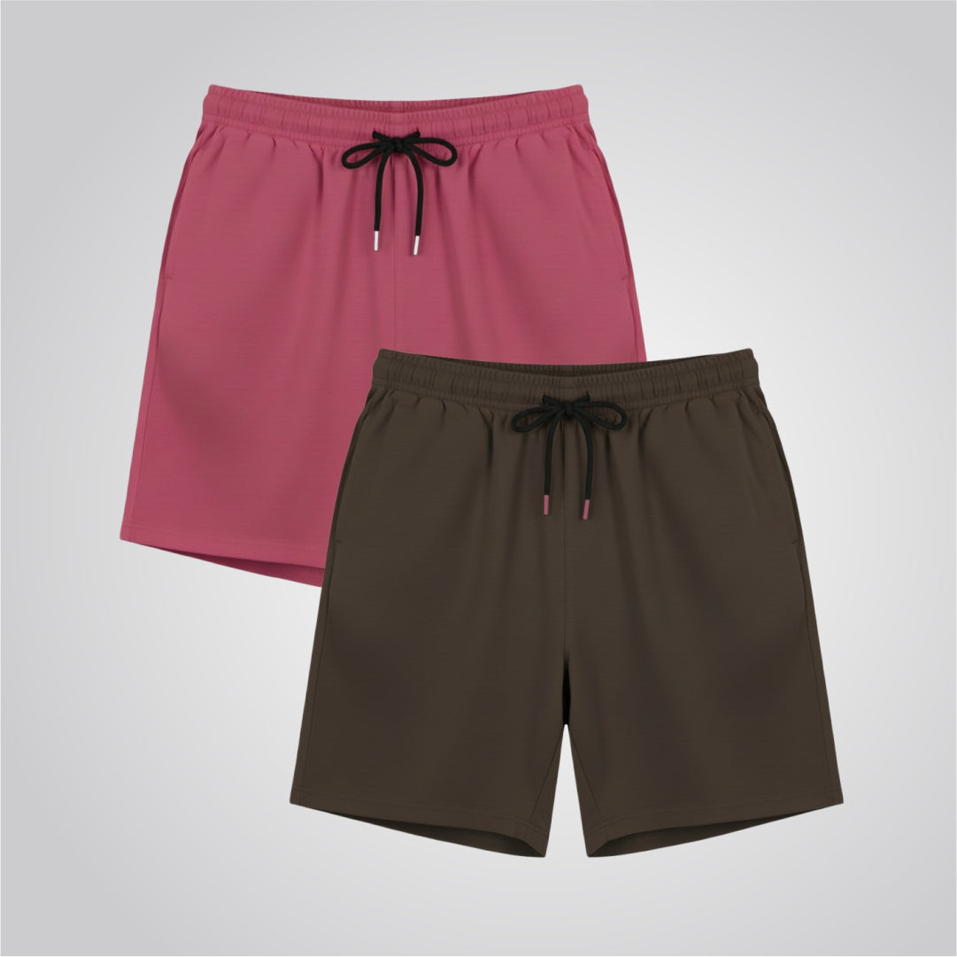 Brick Red and Dark Green Short for Men Pack of 2,(SH-336,335)