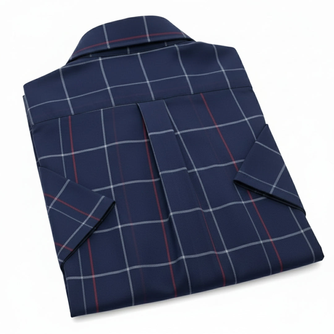 Men's Casual Half Sleeve Shirt - Check Blue | UHSS-157