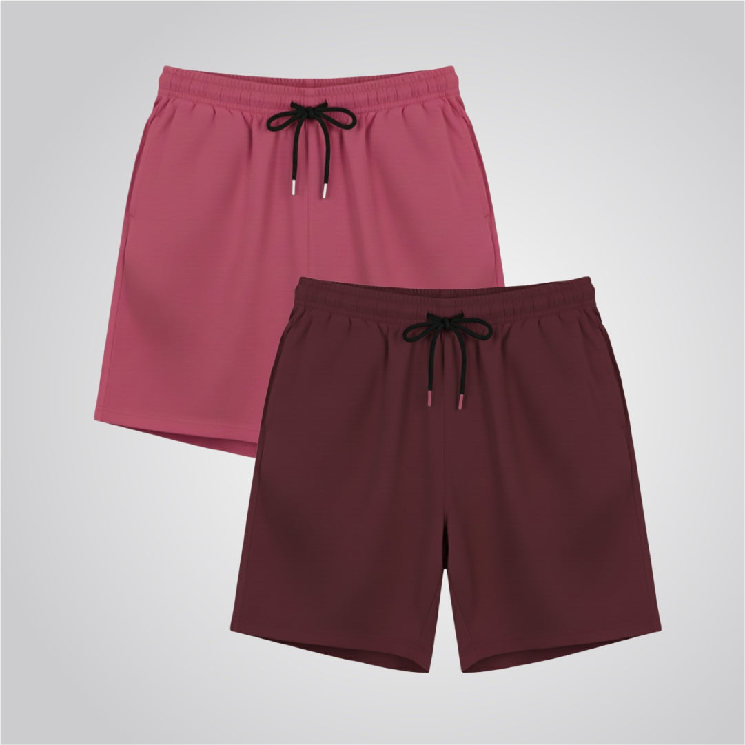 Brick Red and Maroon Short for Men Pack of 2,(SH-336,331)