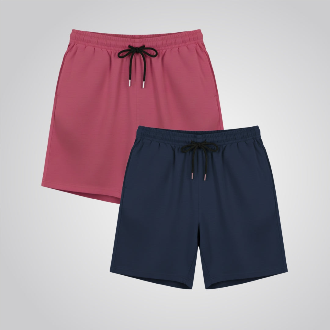 Brick Red and Navy Blue Short for Men Pack of 2,(SH-336,330)