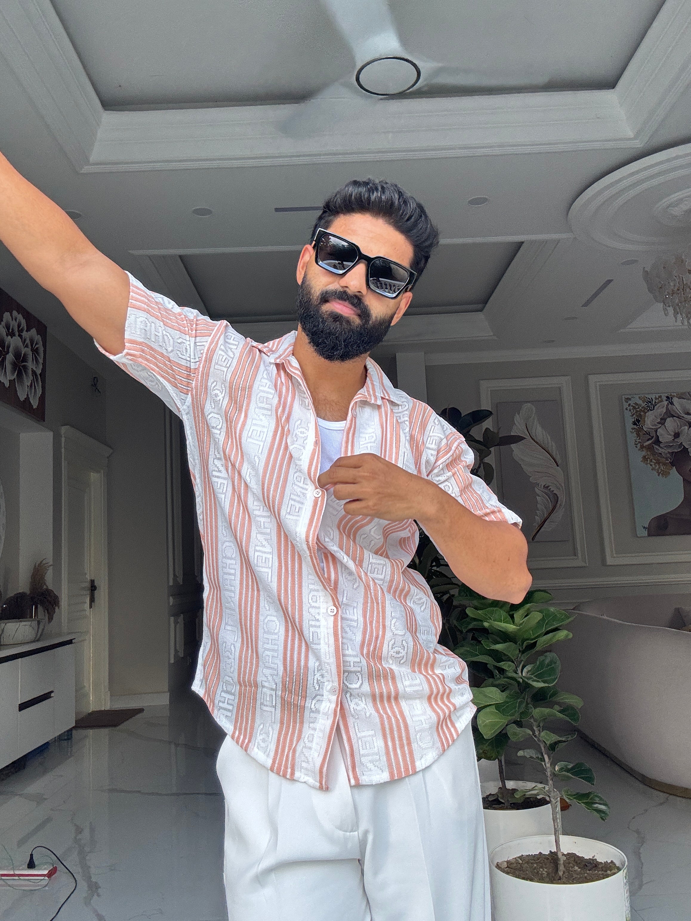 Men's Casual Half Sleeve Shirt - Striped | SHS-176