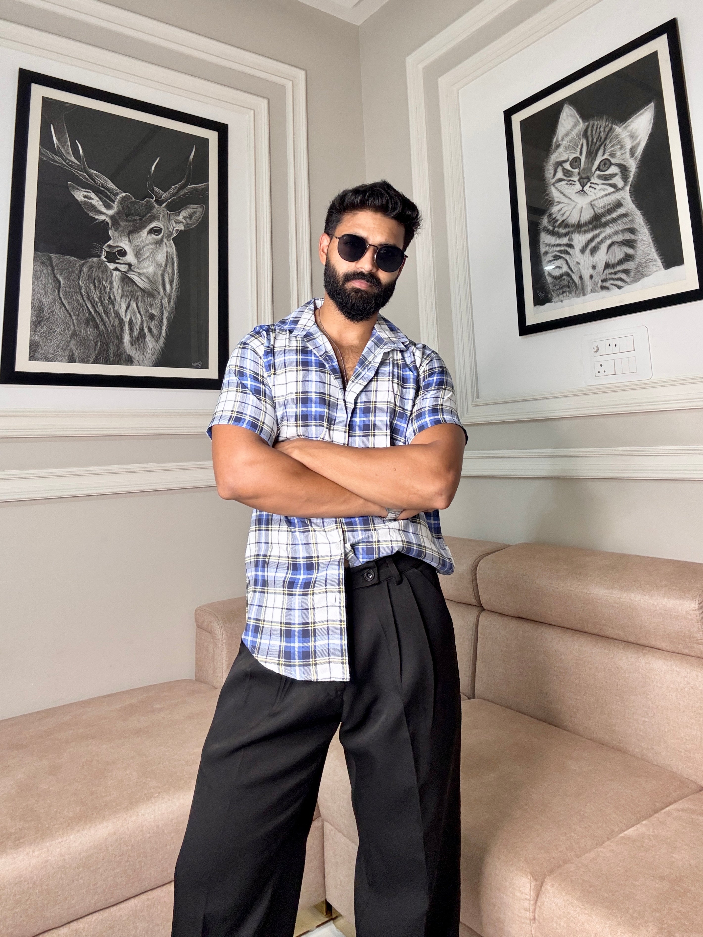 Men's Casual Half Sleeve Shirt - Multicolor | SHS-161