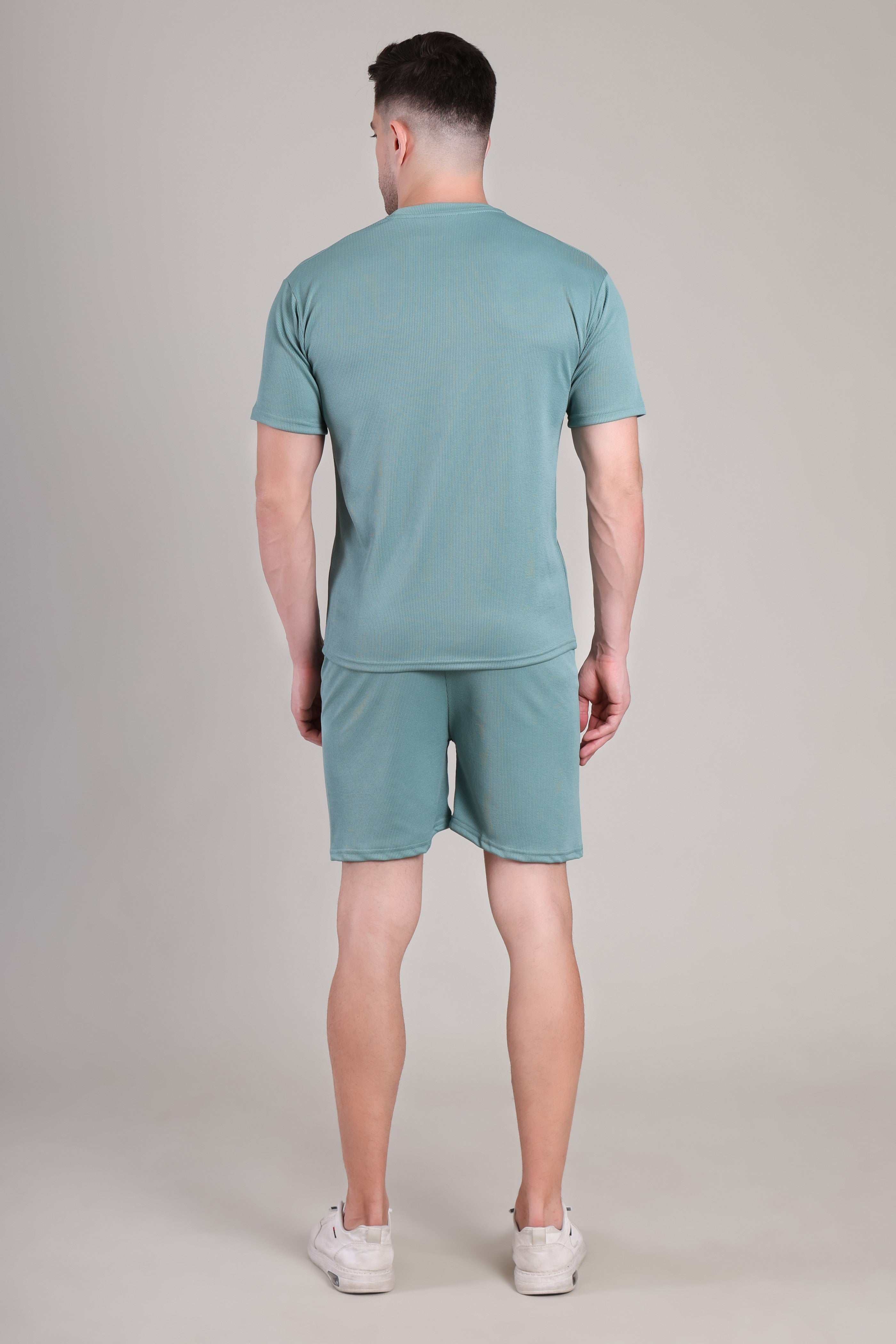 Sage Green Cotton Co-Ord Set (Tshirt+Short) | NS-23