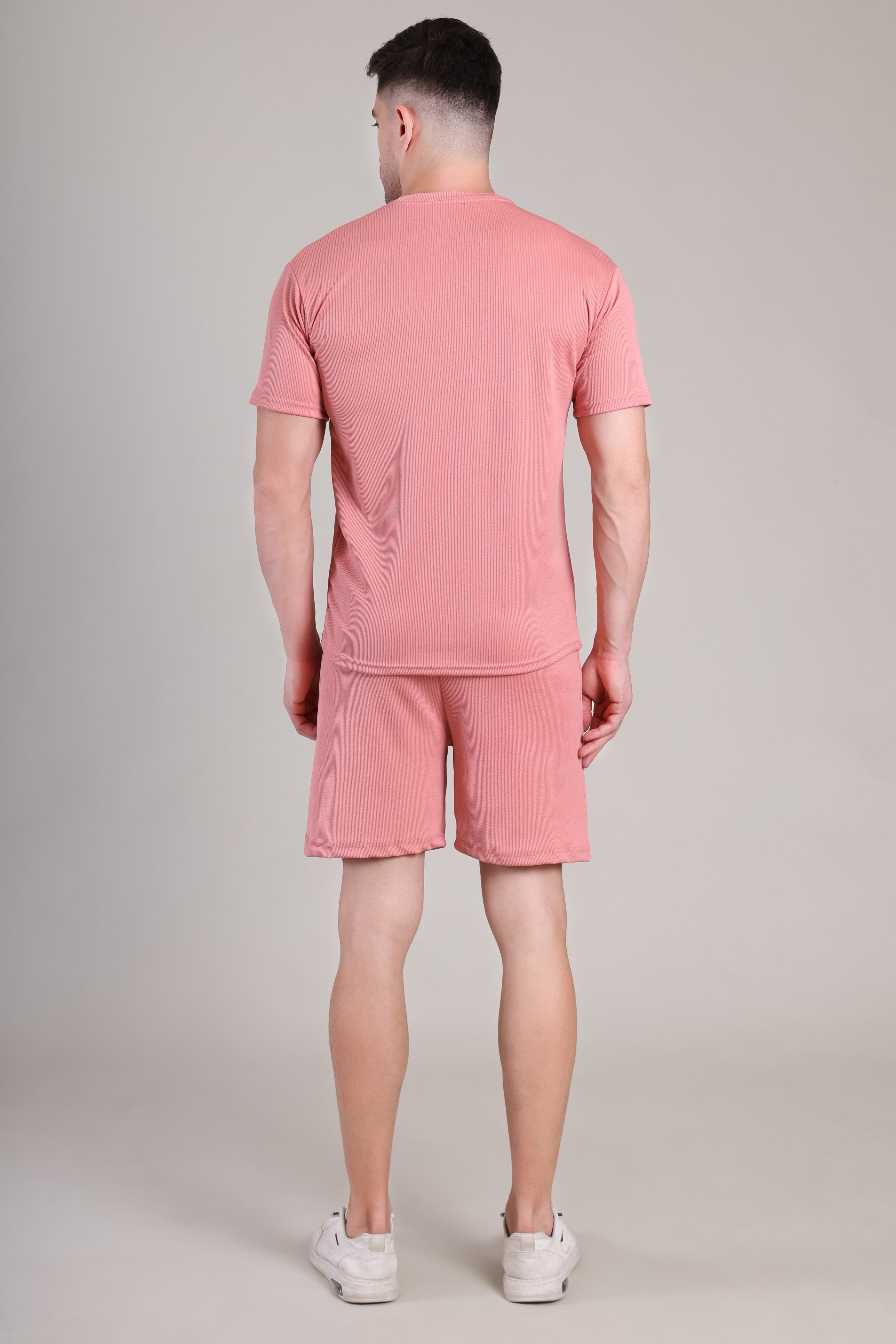 Salmon Pink Cotton Co-Ord Set (Tshirt+Short) | NS-24
