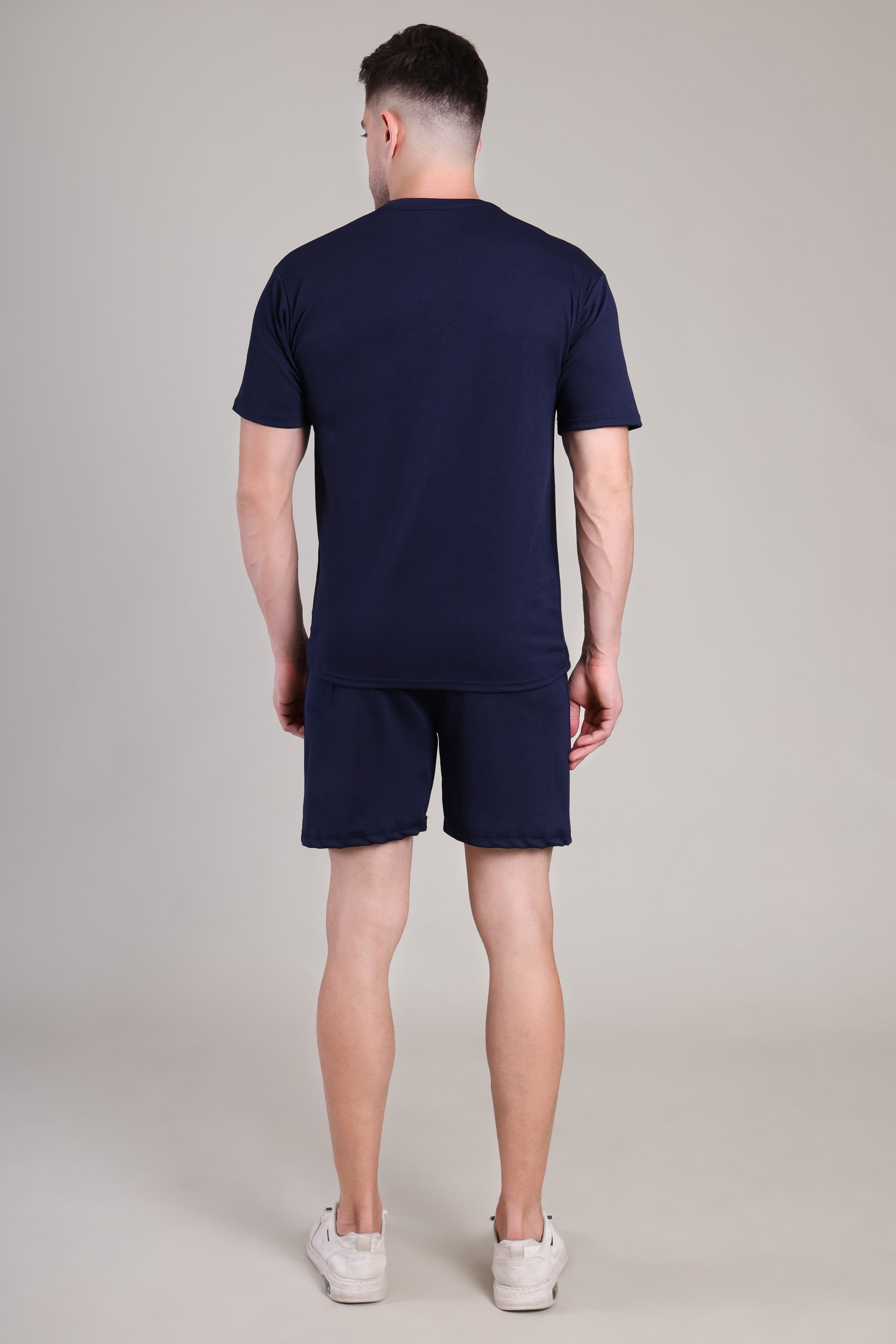 Dark Blue Cotton Co-Ord Set (Tshirt+Short) | NS-26