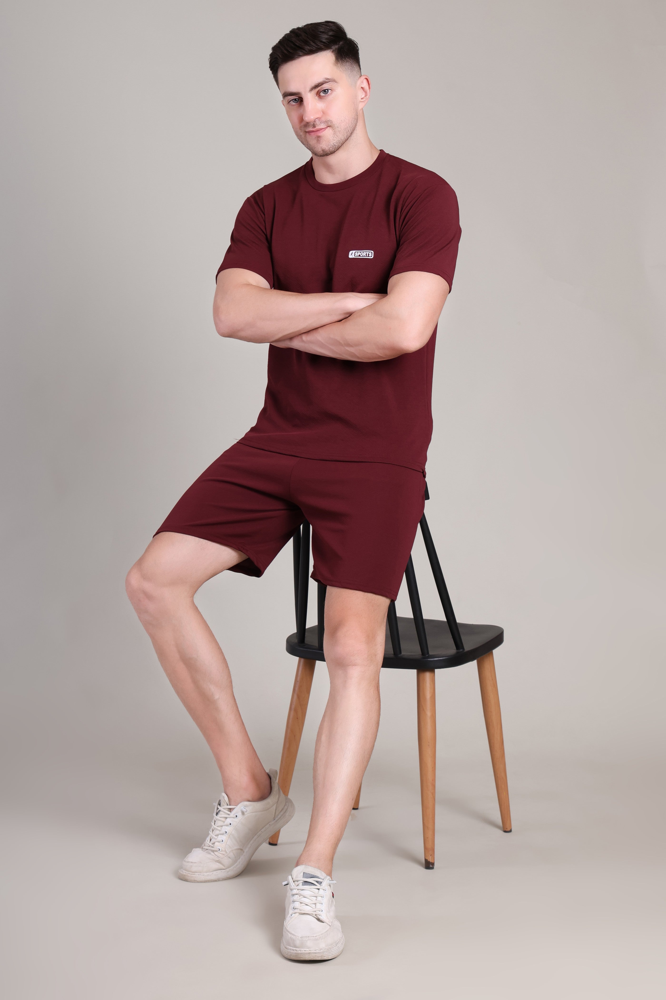 Marrom Cotton Co-Ord Set (Tshirt+Short) | NS-31