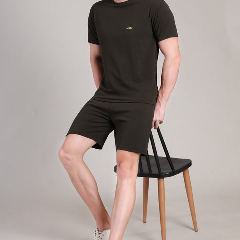 Black Cotton Co-Ord Set (Tshirt+Short) | NS-35