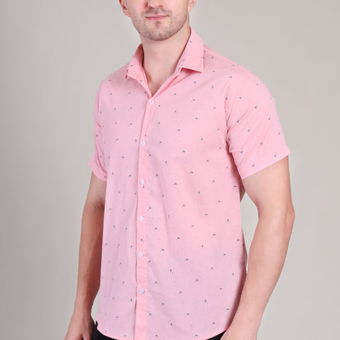 Men's Casual Half Sleeve Shirt - Blue | BHS-184