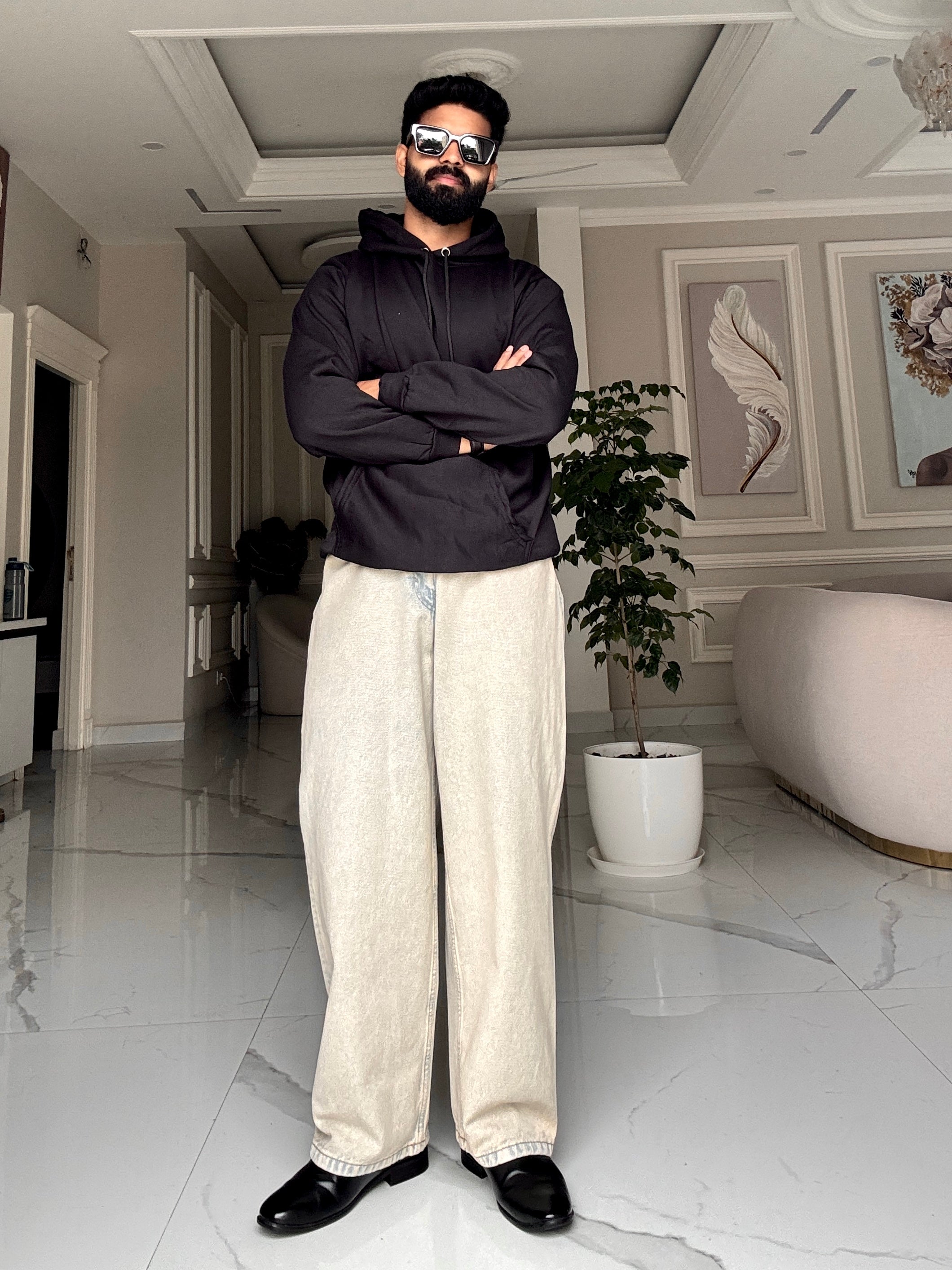 Men Black Hoodie for Winter | HD-412