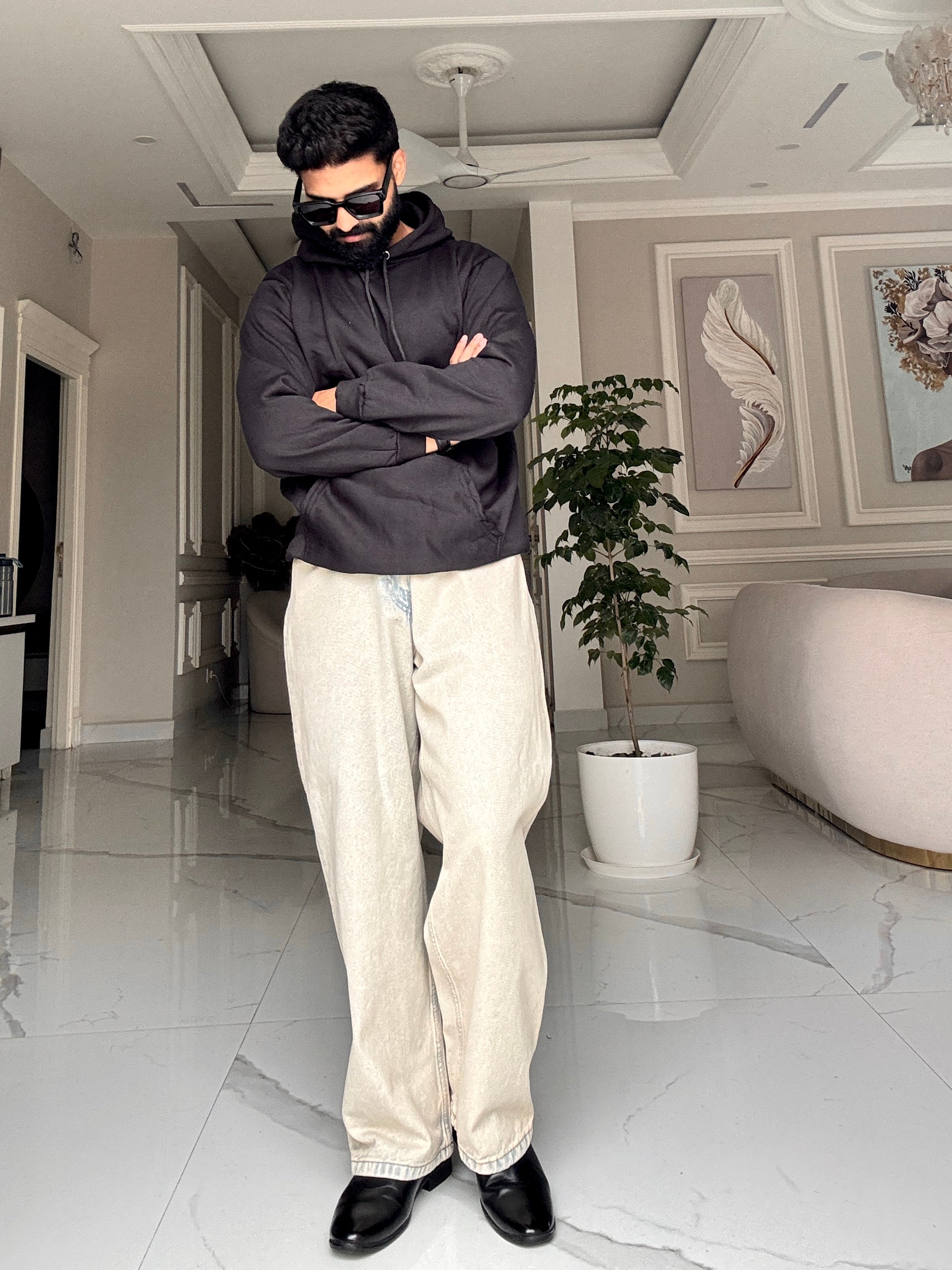 Men Black Hoodie for Winter | HD-412