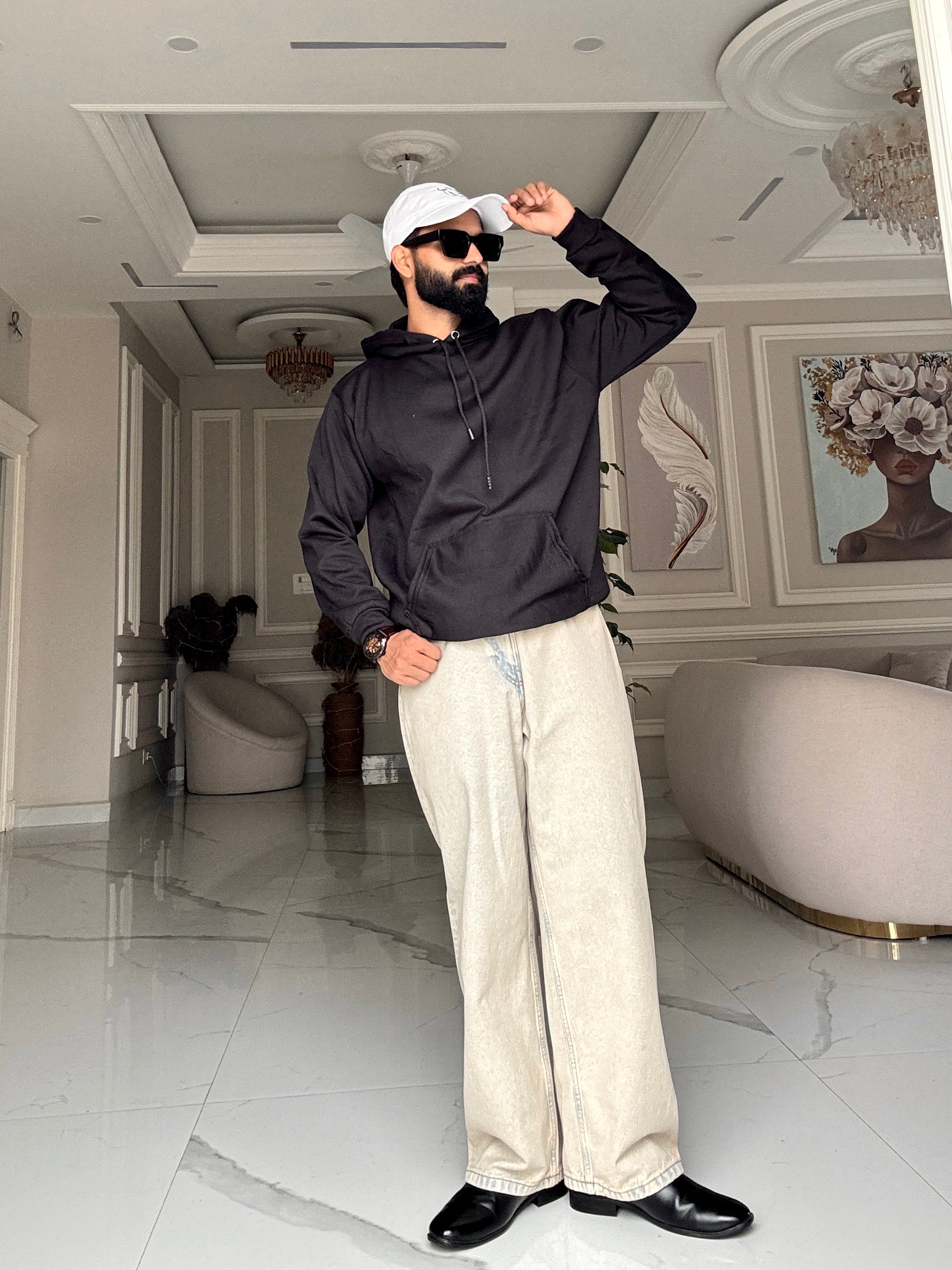 Men Black Hoodie for Winter | HD-412