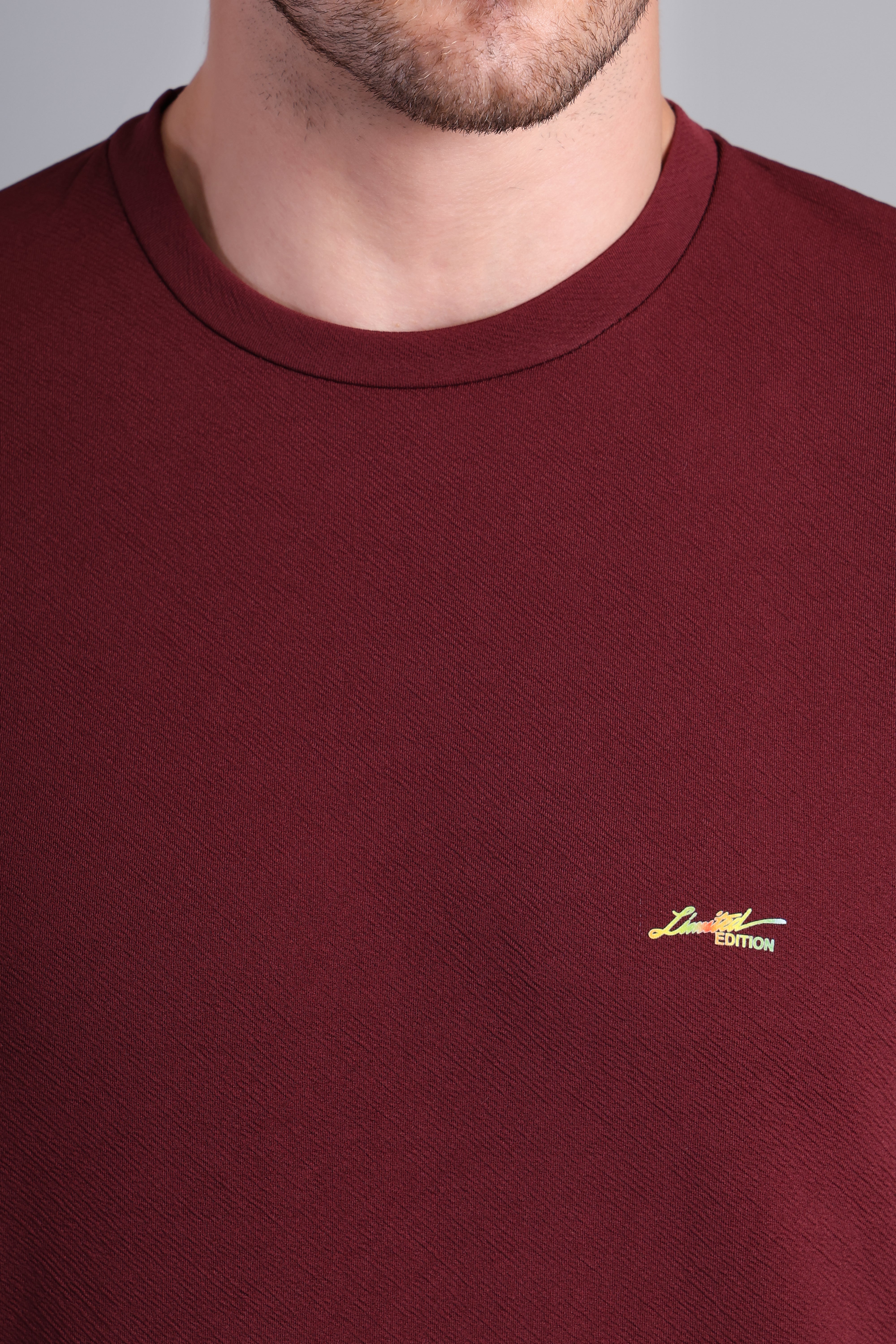 Men’s Maroon Round Neck Half Sleeve T-Shirt -Marrom Cotton TS-231