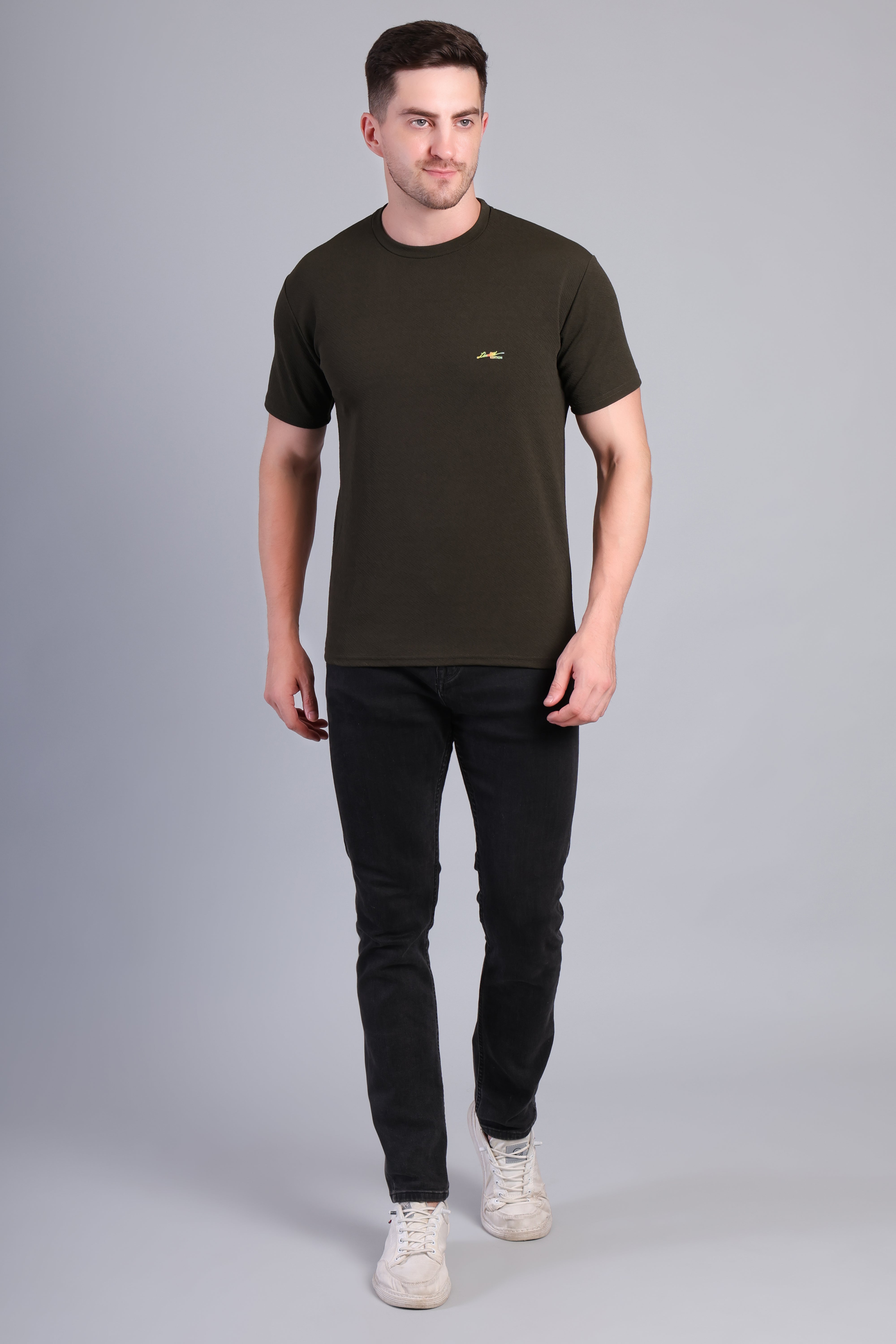 Men’s Black Round Neck Half Sleeve T-Shirt- TS-235