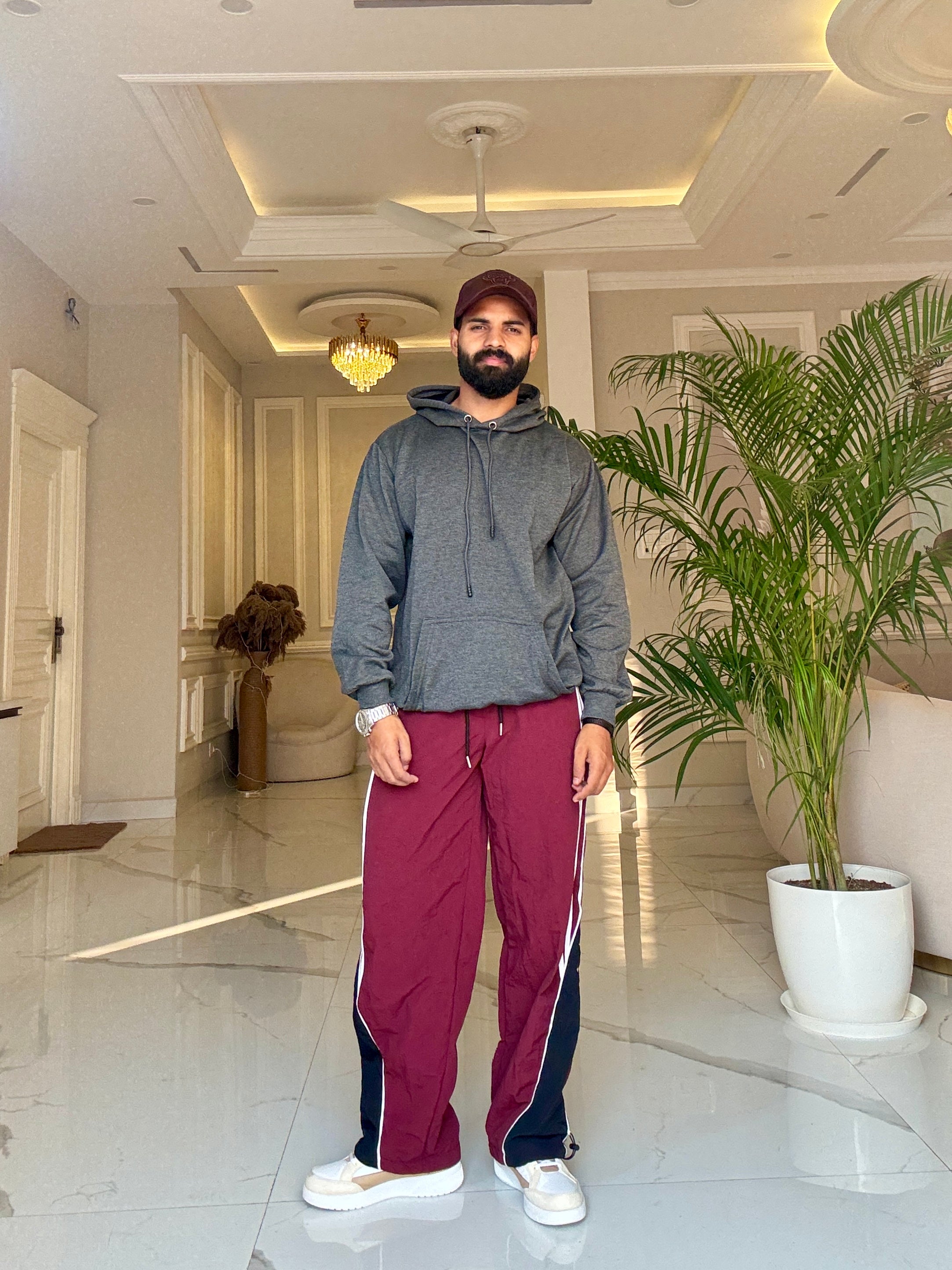 Men Dark Grey Hoodie for Winter