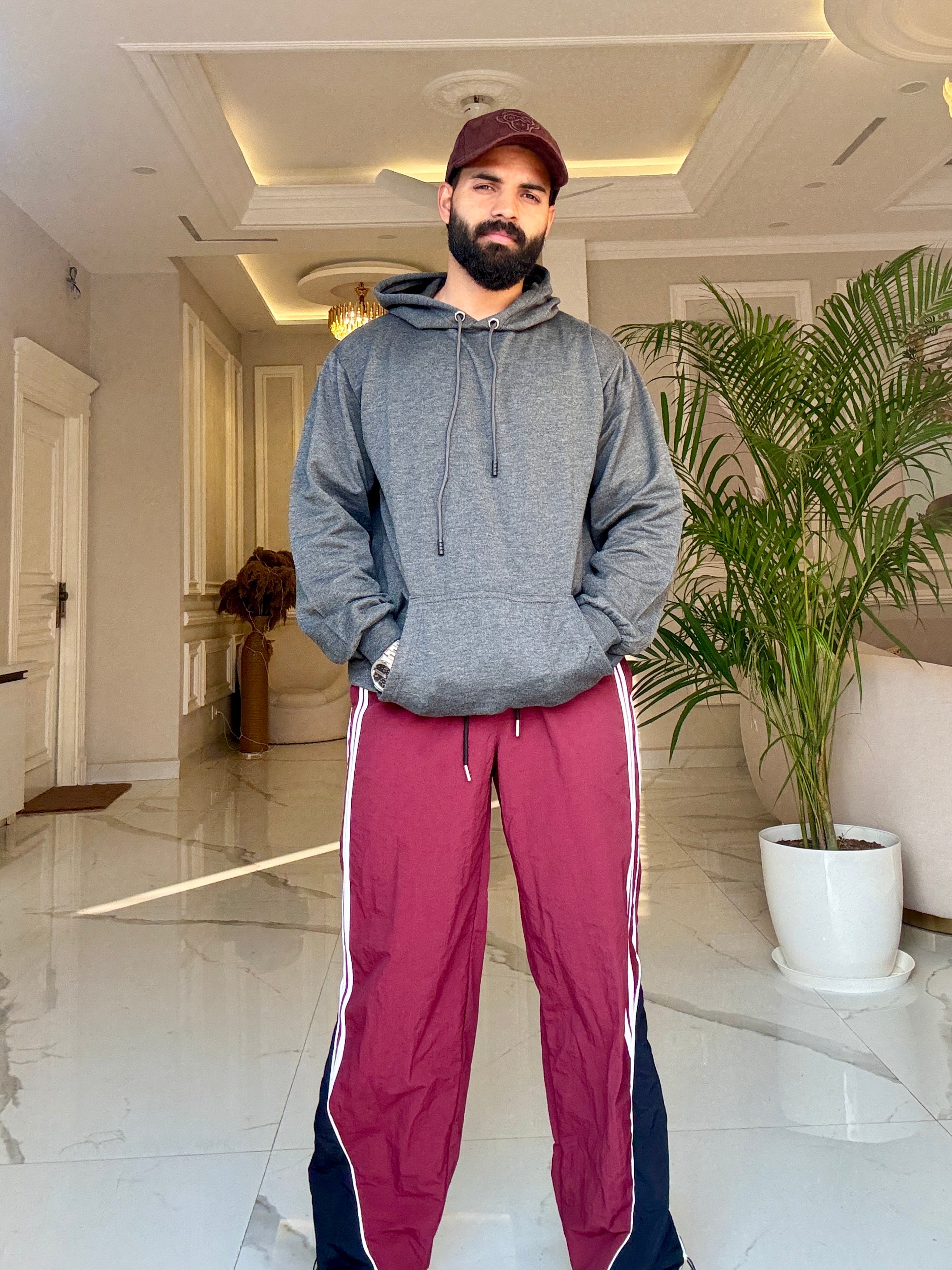 Men Dark Grey Hoodie for Winter