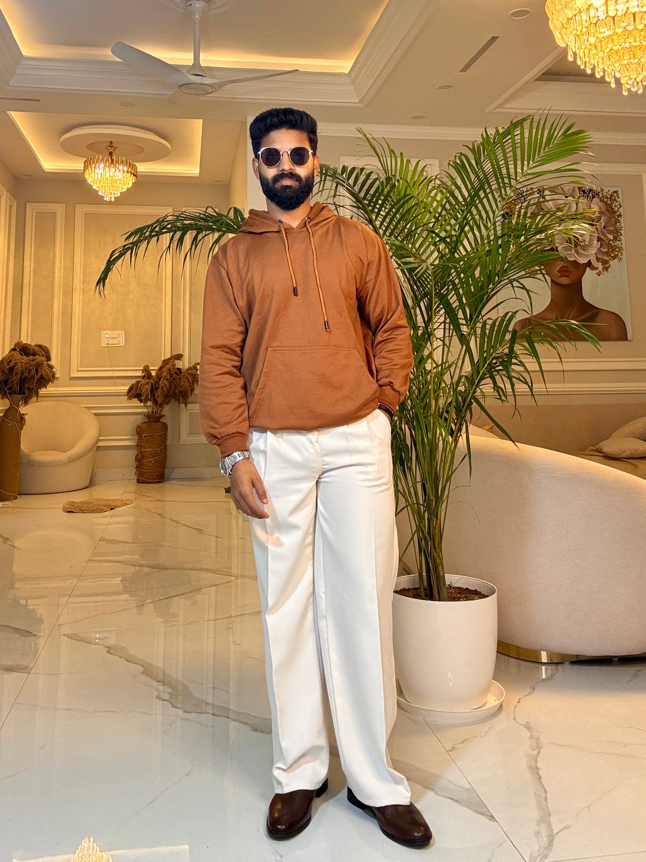 Men Brown Hoodie for Winter