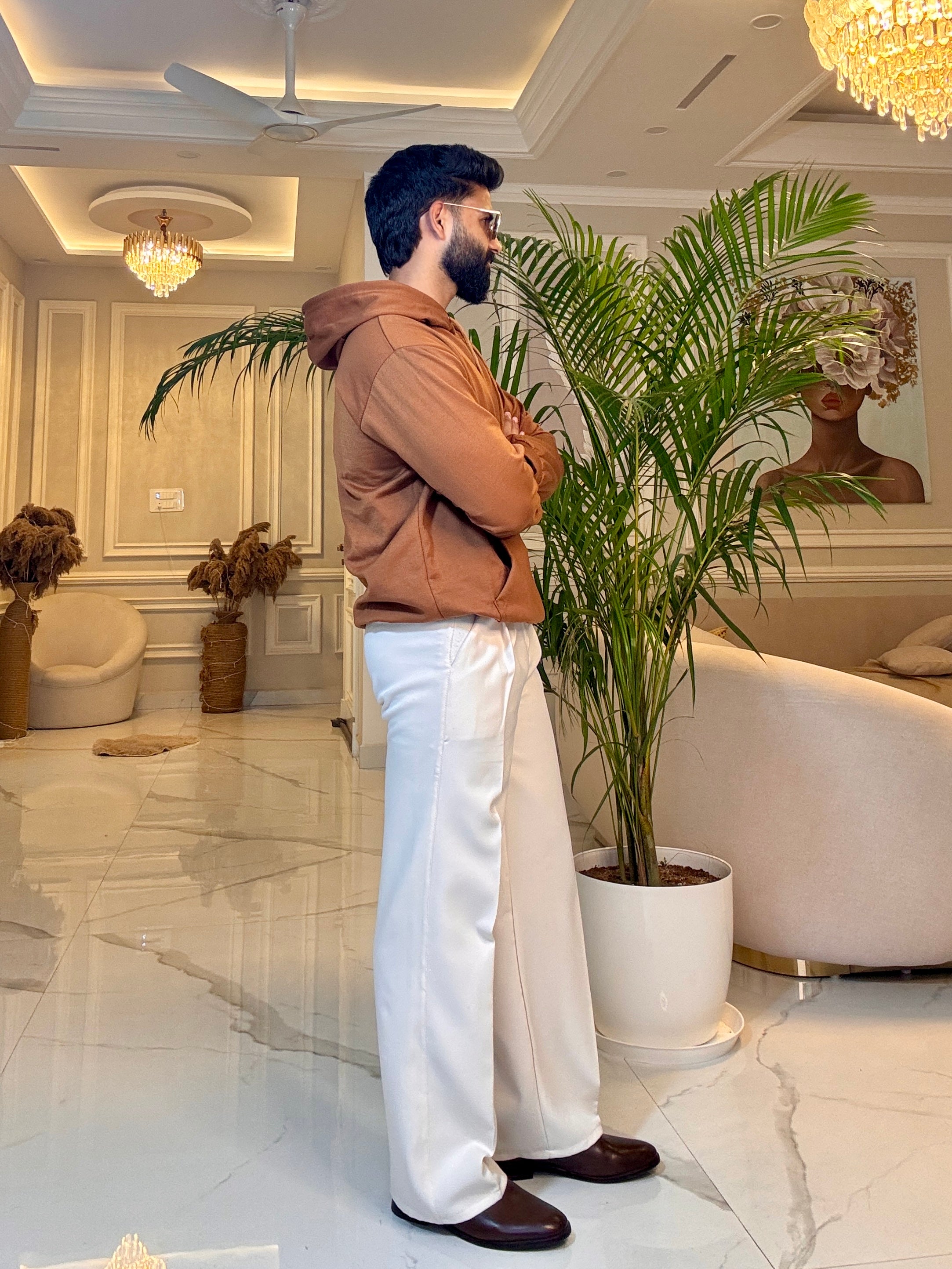 Men Brown Hoodie for Winter