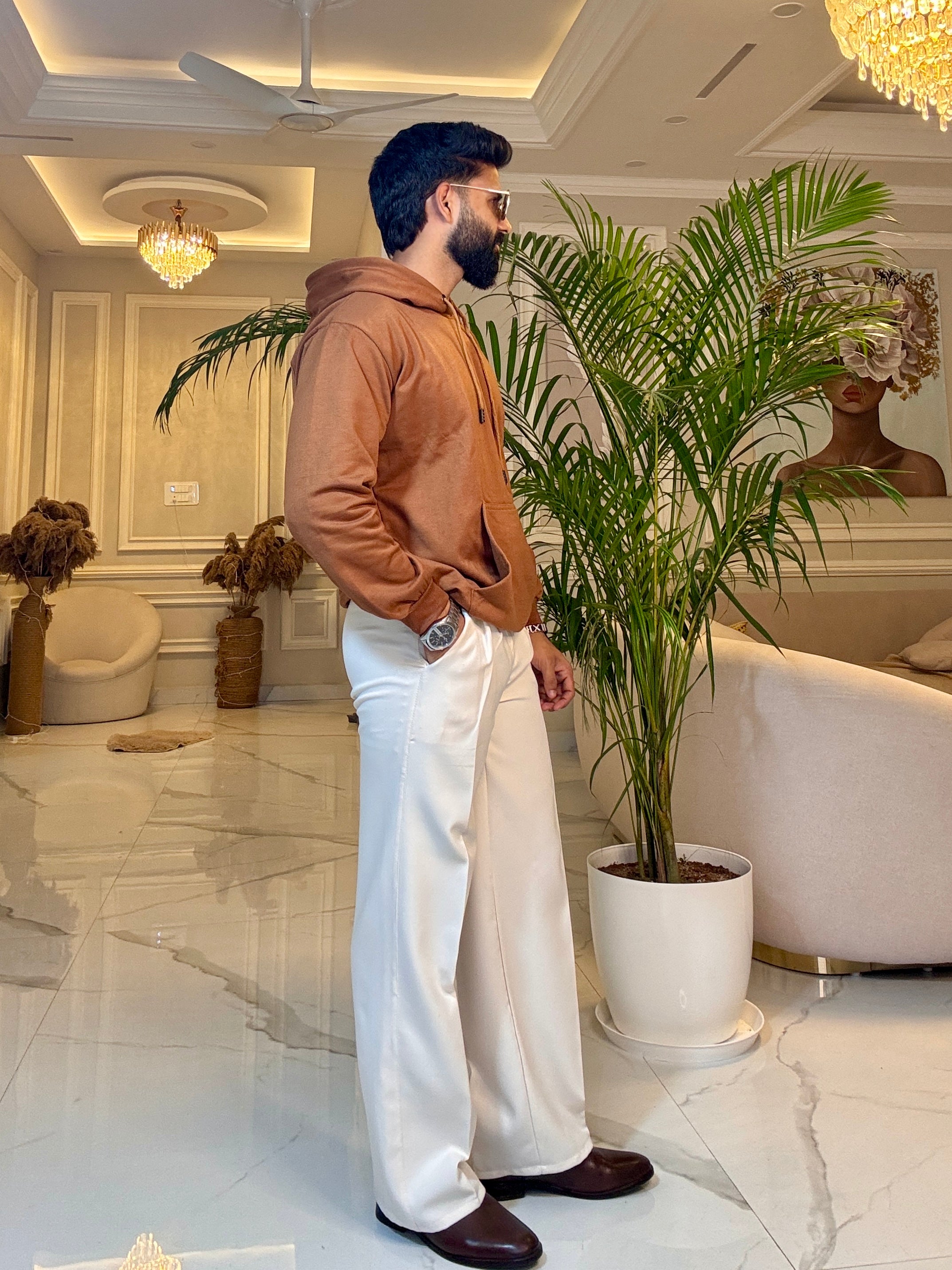 Men Brown Hoodie for Winter