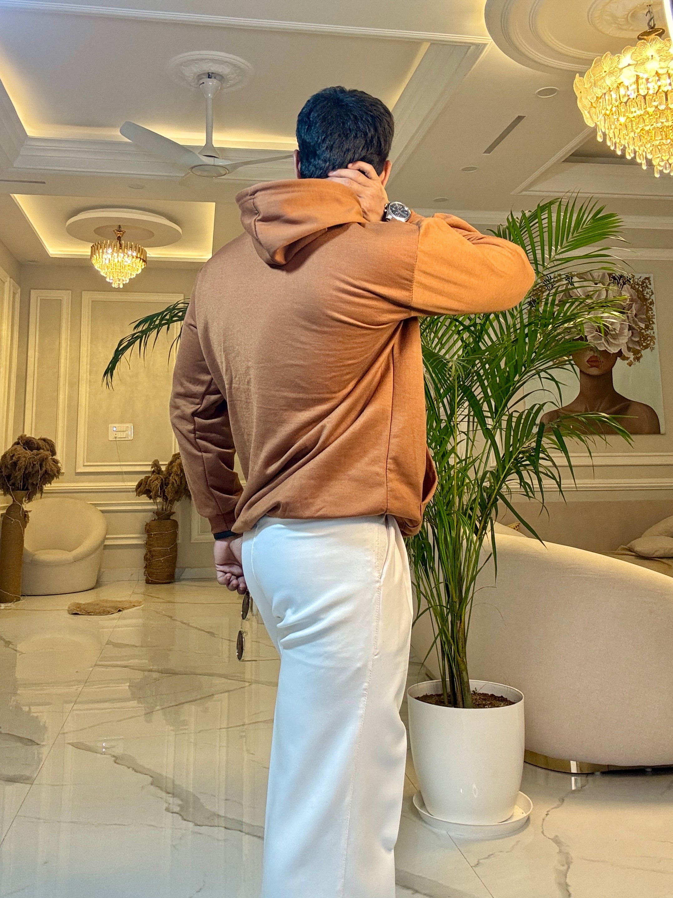 Men Brown Hoodie for Winter