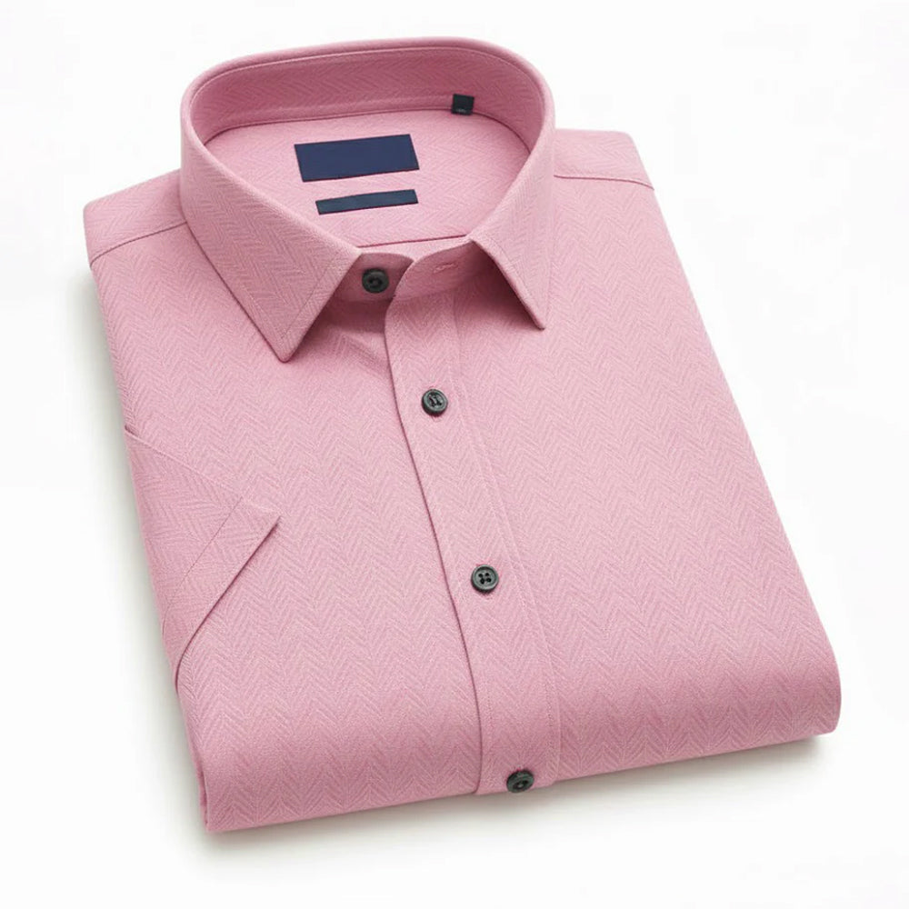 Men Pink Plain Textured Shirt - SHS-141