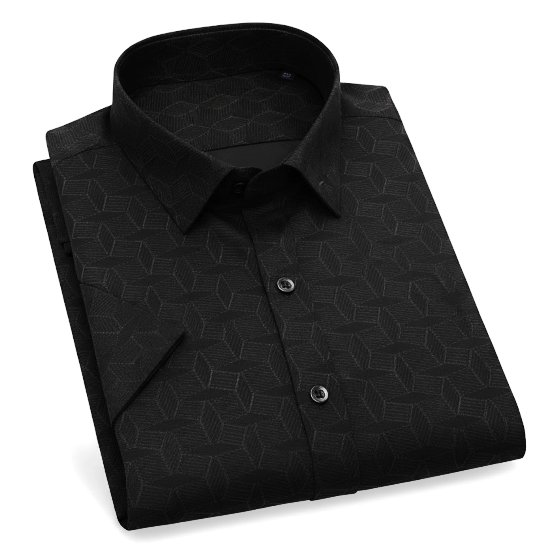 Men's Casual Half Sleeve Shirt- Black | SHS-153