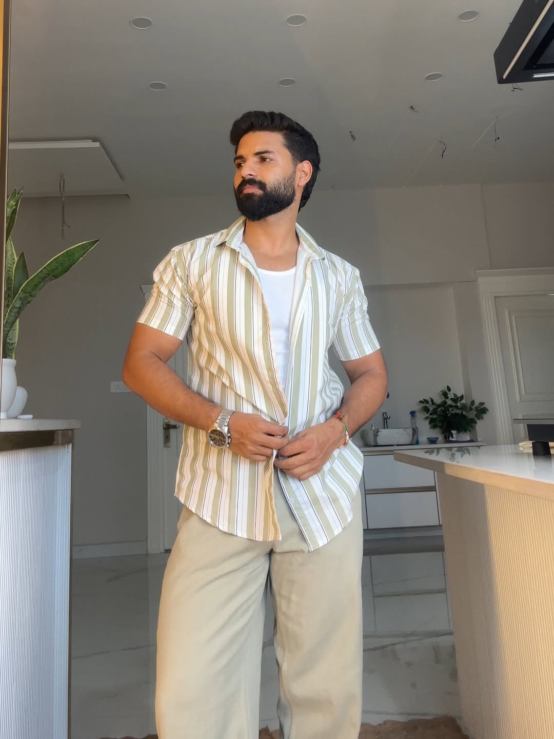 Men's Casual Half Sleeve Shirt - Striped | UHSS-170