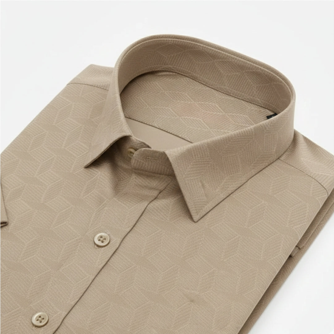 Men's Casual Half Sleeve Shirt - Brown | SHS-150