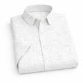 White Printed Shirt With Grey Design Half Sleeve Shirt (SKU-P-508)
