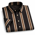 Brown Shirt with Strip Half Sleeve Shirt (SKU-P-512)