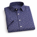 Royal Blue Printed Half Sleeve Shirt (SKU-P-505)