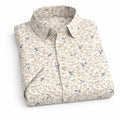 White and Beige Printed Half Sleeve Shirt (SKU-P-506)