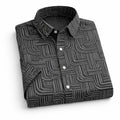 Black Shirt with Maze Print Half Sleeve Shirt (SKU-P-511)