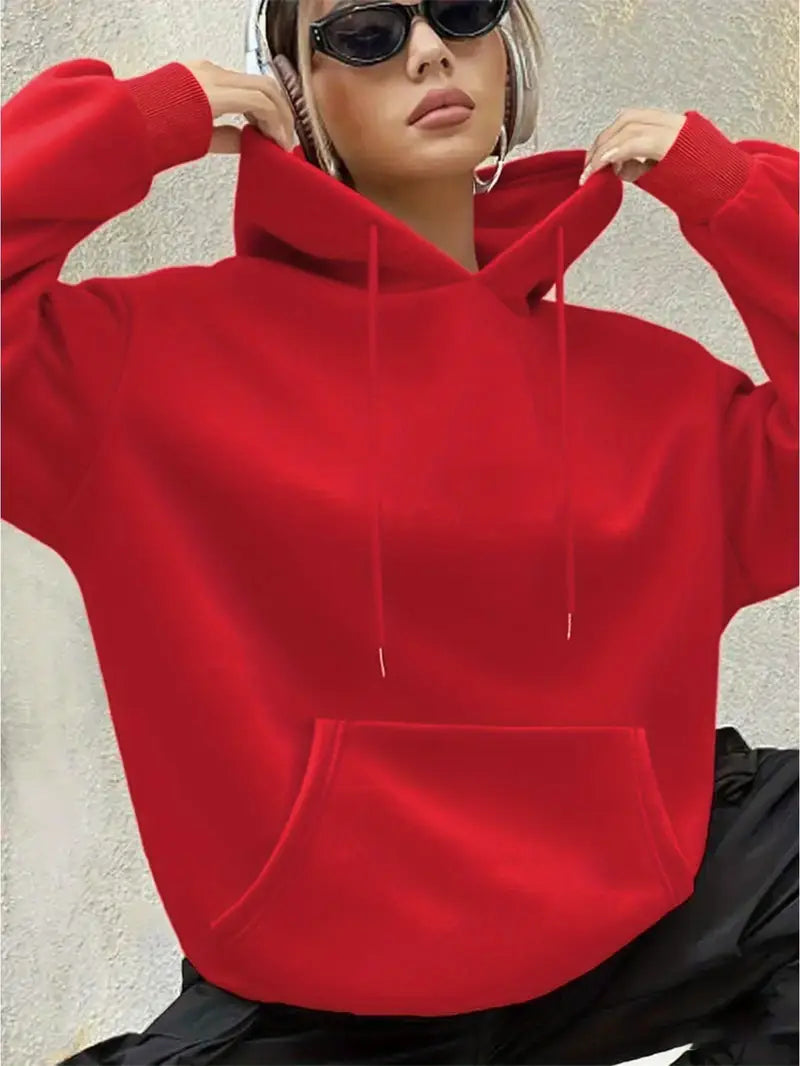 Women Red Winter Hoodie
