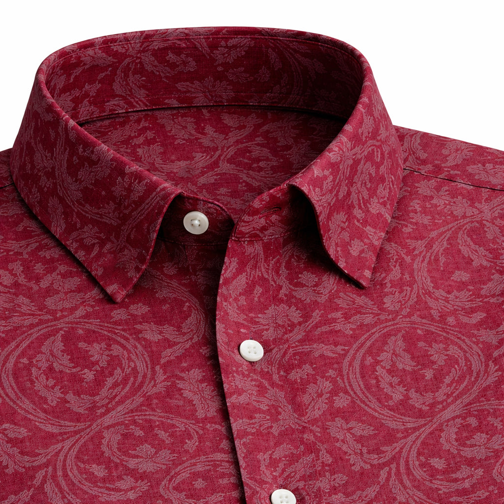 Red Printed Half Sleeve Shirt (SKU-P-507)