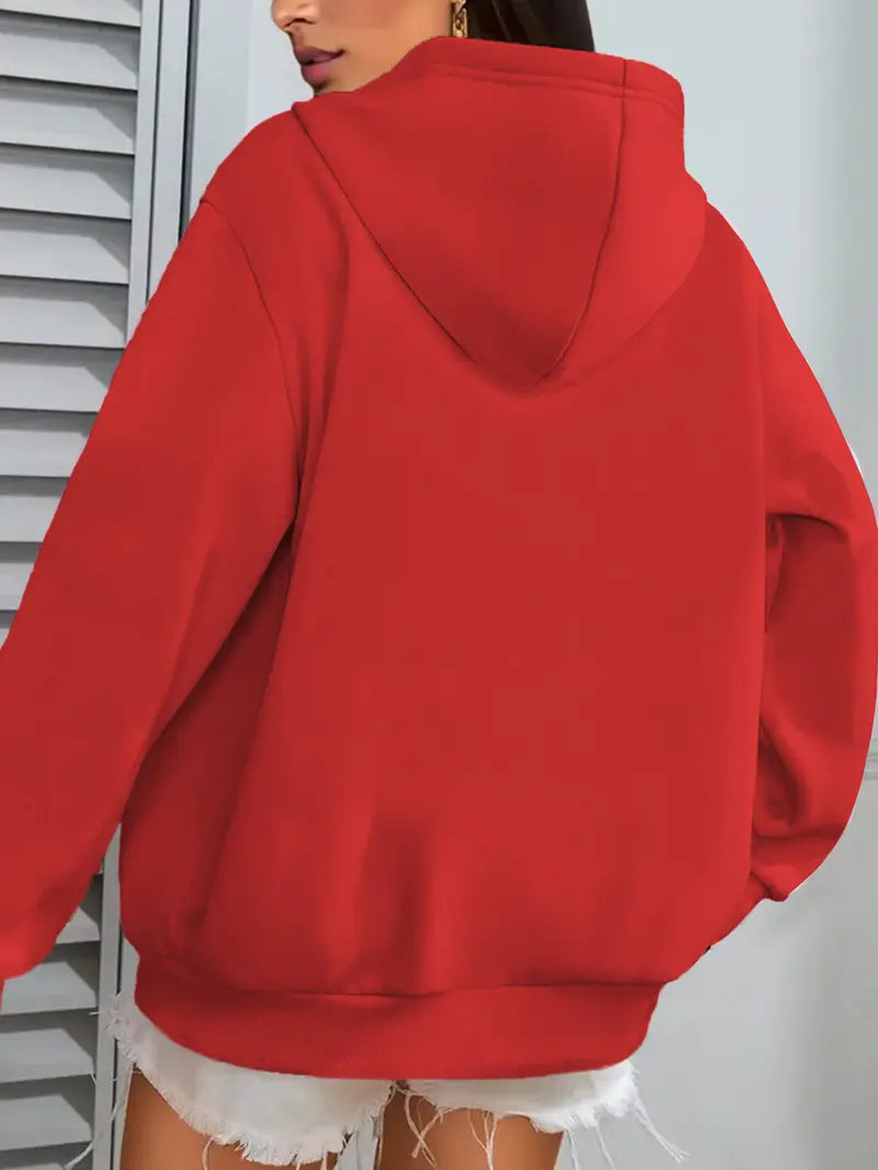 Women Red Winter Hoodie
