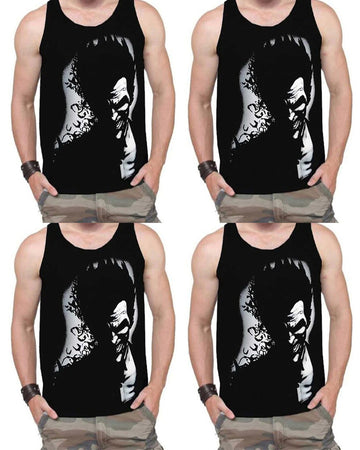 ( Pack Of 4 ) Mens Baniyans / Black & Grey