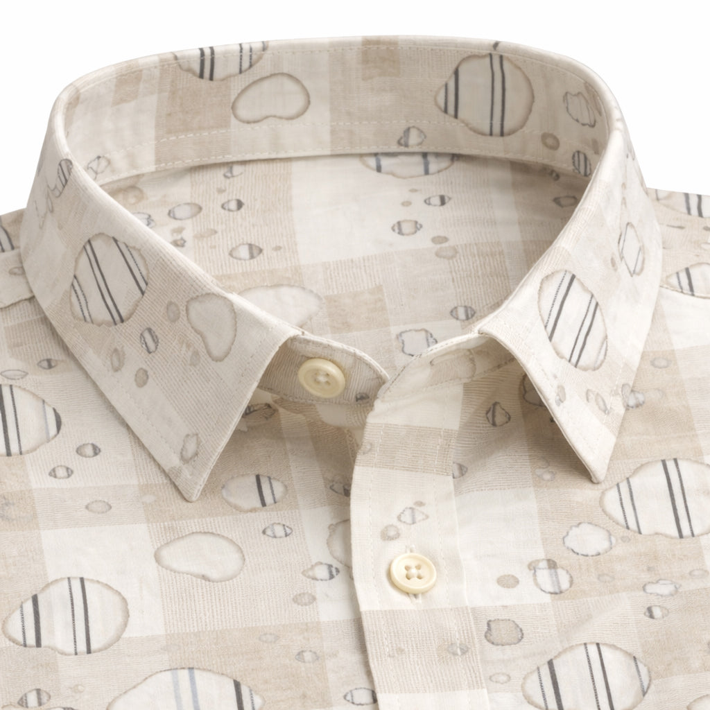 White Shirt with Print Half Sleeve Shirt (SKU-P-513)