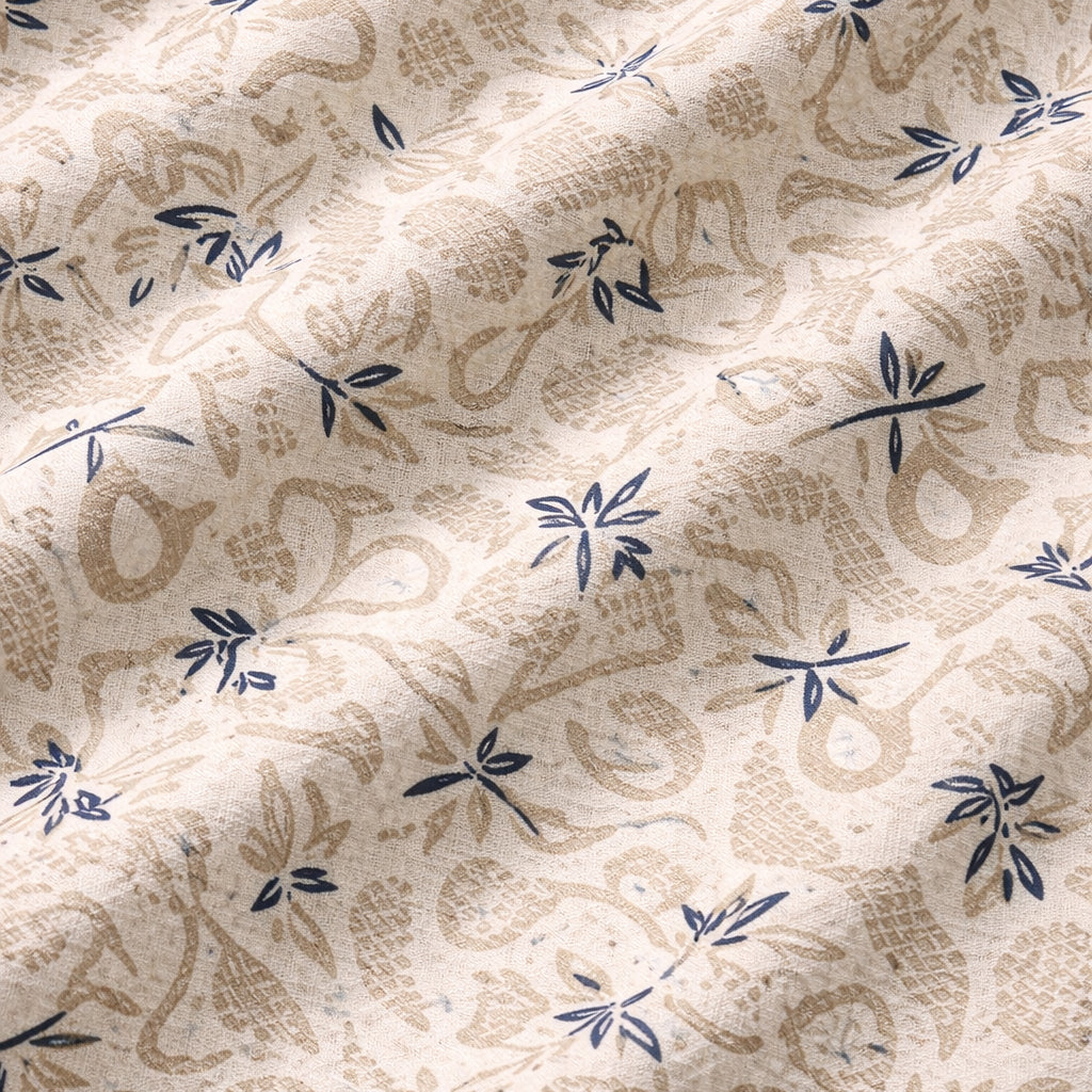 White and Beige Printed Half Sleeve Shirt (SKU-P-506)