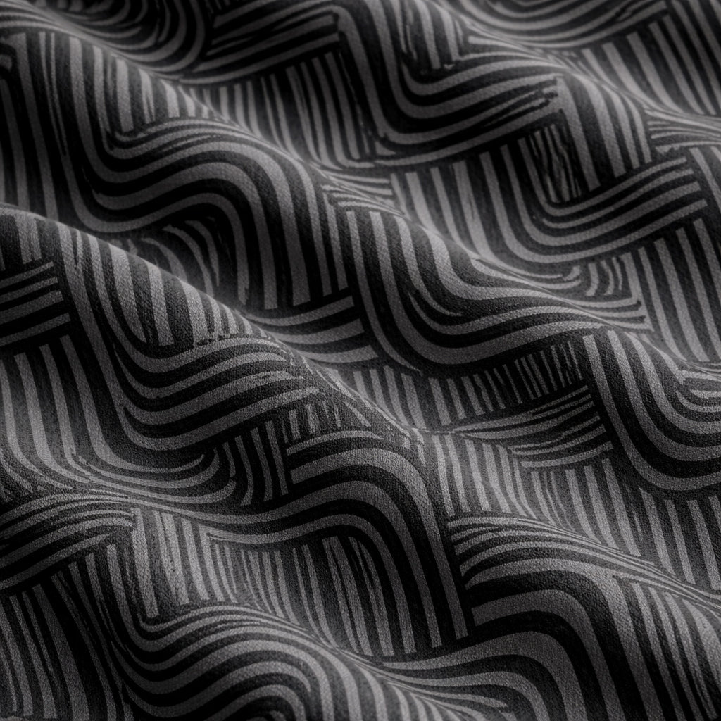 Black Shirt with Maze Print Half Sleeve Shirt (SKU-P-511)