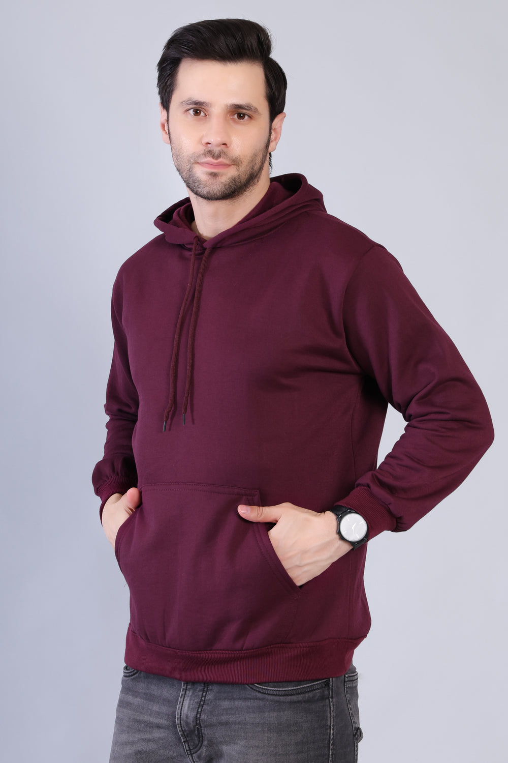 Men Maroon Hoodie for Winter | HD-413