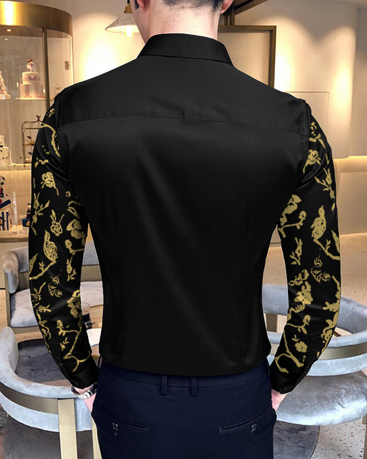 Premium Flower Pattern Party Wear Shirt