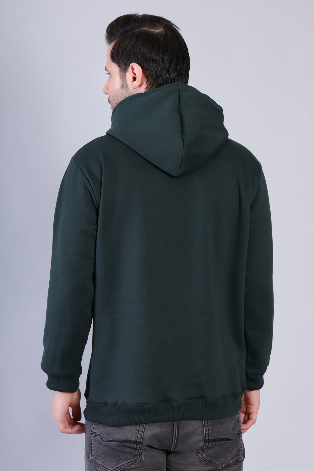 Men Bottle Green Hoodie for Winter | HD-414